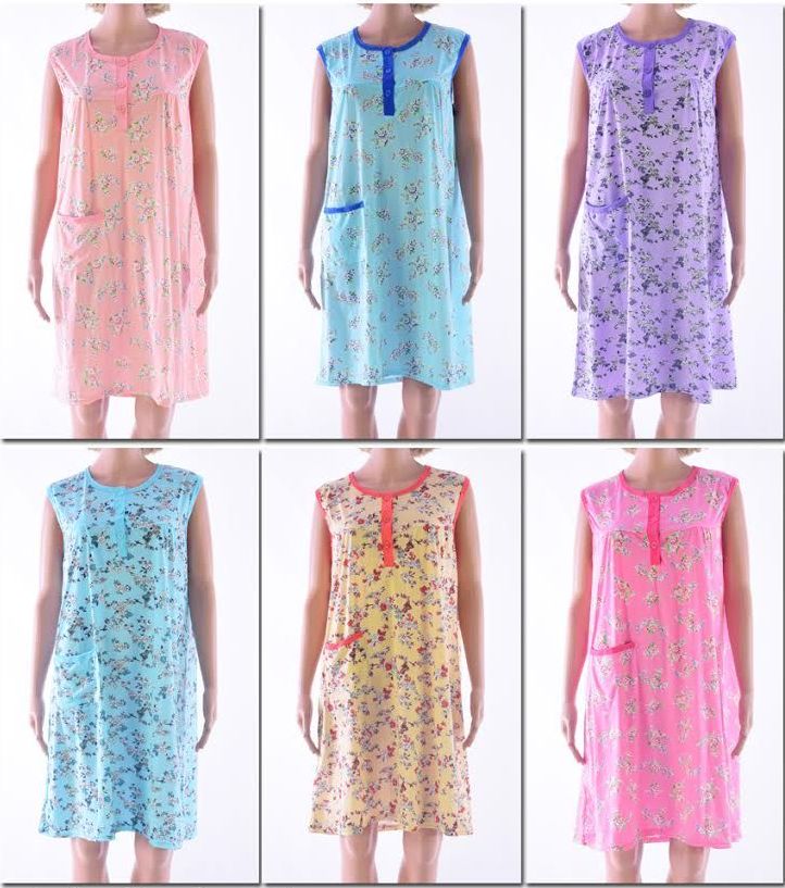 72 Pieces Women's Floral Print Sleeveless Nightgown - Women's Pajamas and Sleepwear