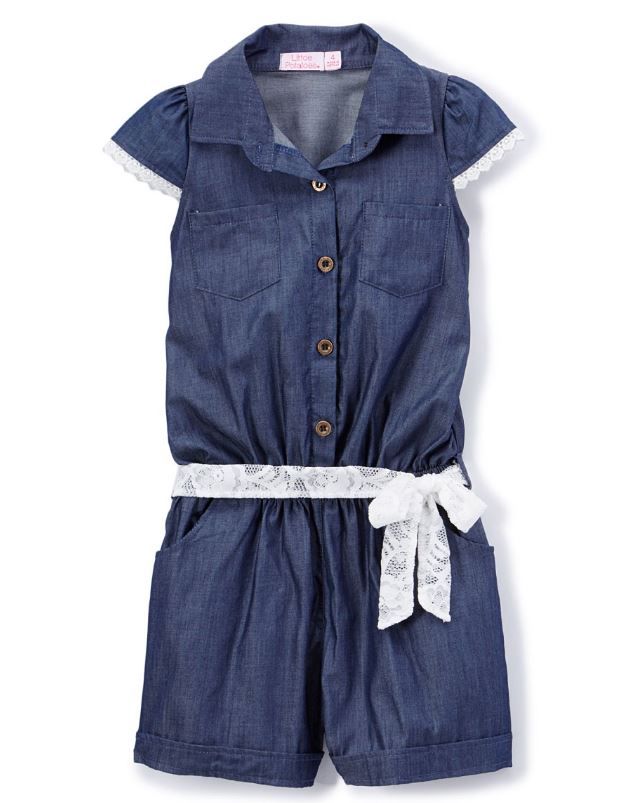 6 Pieces Girls Denim Romper In Size 2T 4t Girls Dresses and Romper Sets