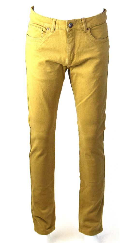 24 Wholesale Mens Skinny Jeans Solid Khaki