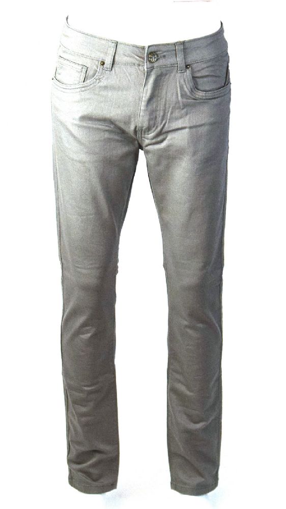 24 Wholesale Mens Skinny Jeans Solid Chrome