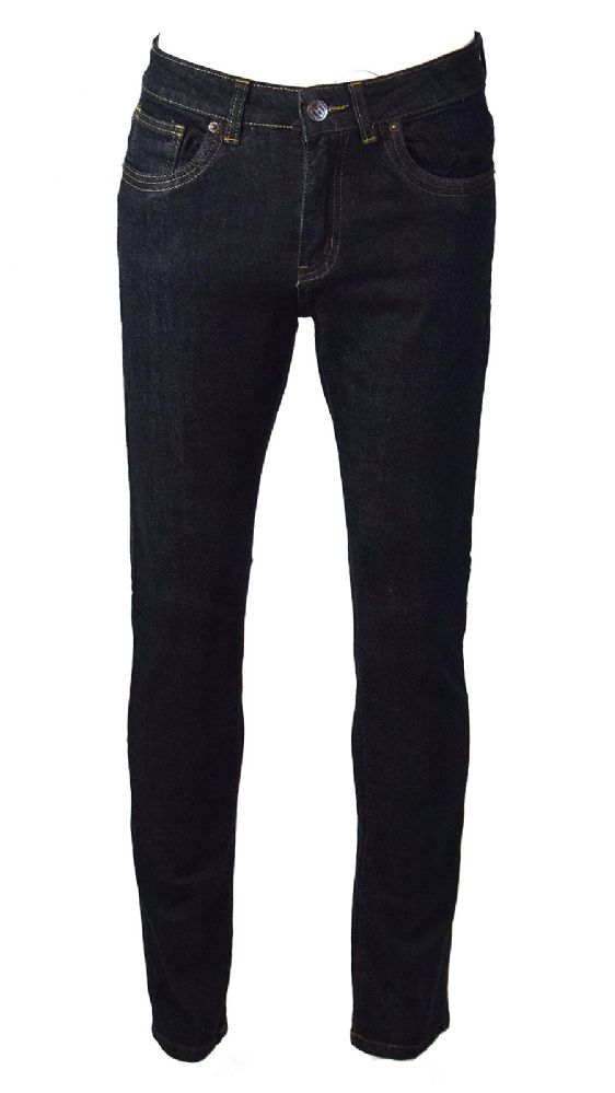24 Wholesale Mens Skinny Jeans Solid Black
