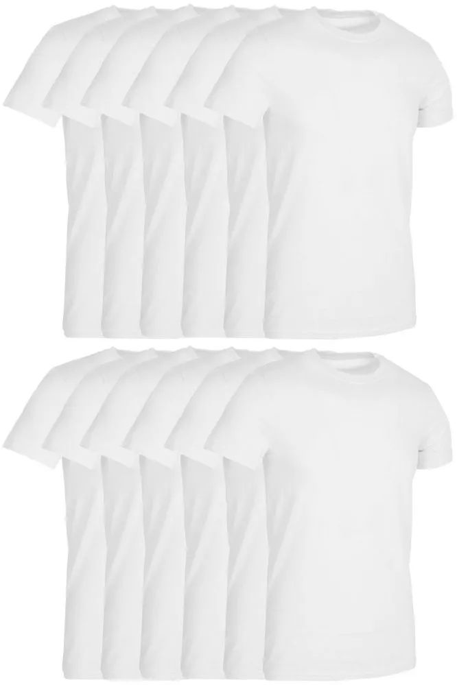 48 Pieces Mens Cotton Short Sleeve T Shirts Solid White Size S - Mens T-Shirts