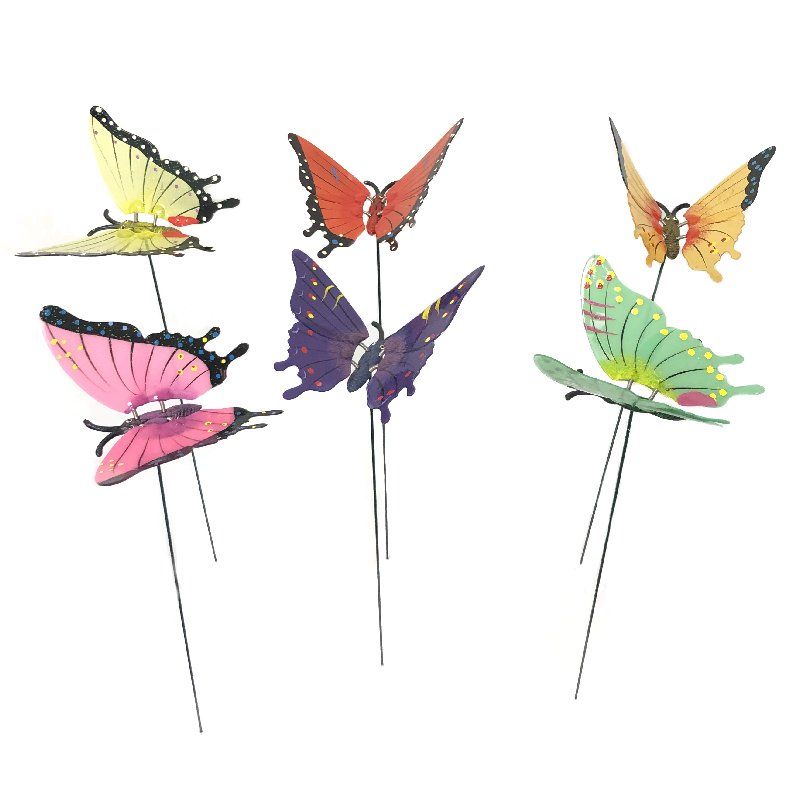 48 Pieces Yard Stake Butterfly With Springing Wings - Garden Decor - at ...