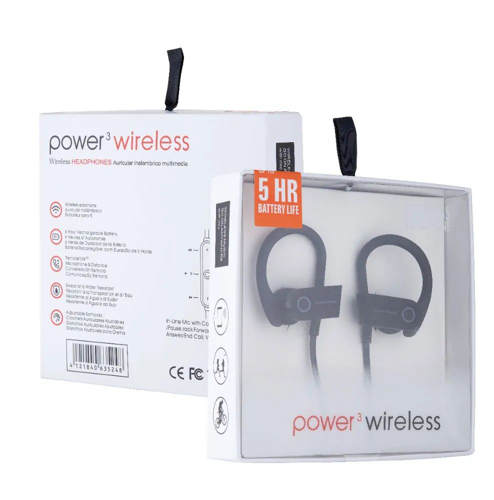 6 Pieces of Power 3 Wireless Black Wireless Headphones