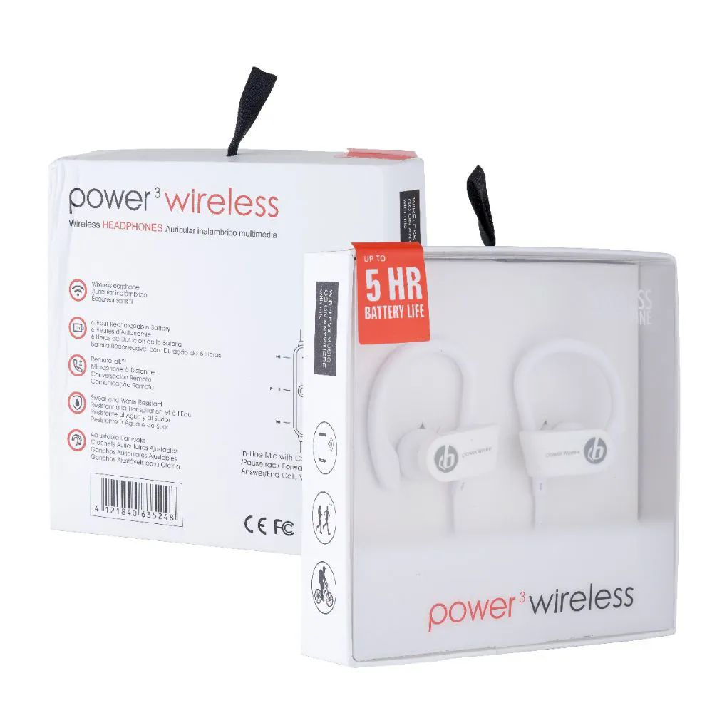 6 Pieces of Power 3 Wireless White Wireless Headphones