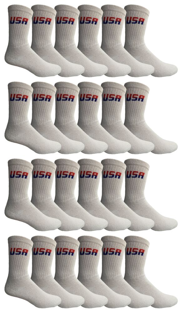 240 Pieces of Yacht & Smith Men's Cotton Terry Cushioned King Size Crew Socks