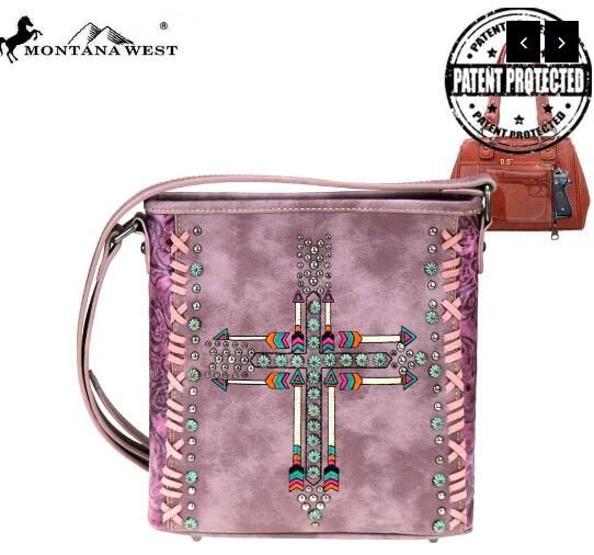 4 Wholesale Montana West Concho Collection Crossbody Bag Black