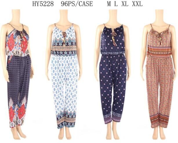 96 Pieces of Jump Suit With Cultural Pattern Assorted
