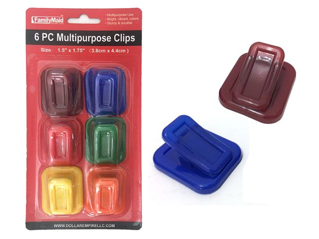 144 Wholesale 6 Piece Multipurpose Clip In Assorted Colors