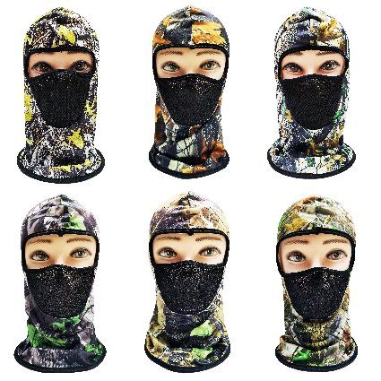 24 Pieces of Ninja Face Mask [hardwood Camo With Mesh Front]