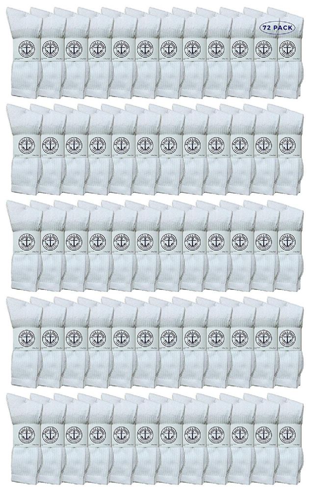 72 Pieces of Yacht & Smith Men's Cotton Terry Cushioned King Size Crew Socks