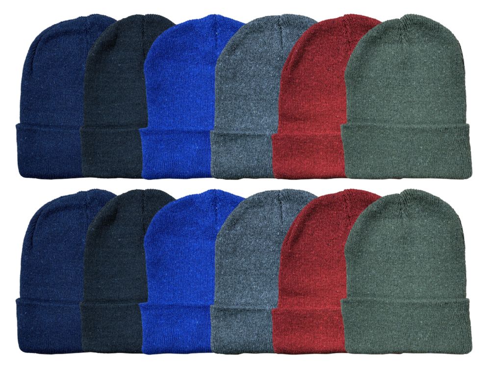24 Pieces of Yacht & Smith Kids Winter Beanie Hat Assorted Colors Bulk Pack Warm Acrylic Cap