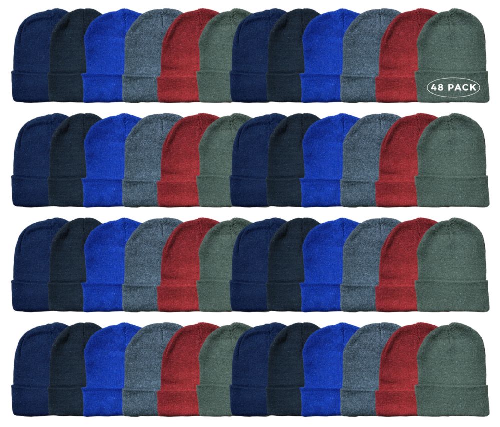 48 of Yacht & Smith Kids Winter Beanie Hat Assorted Colors
