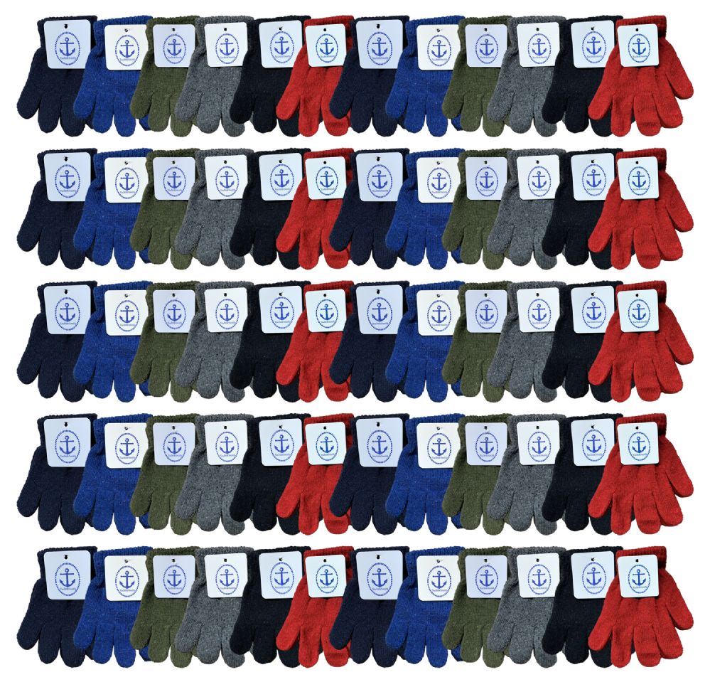 72 Pairs Yacht & Smith Kids Warm Winter Colorful Magic Stretch Gloves Ages 2-5 - Kids Winter Gloves