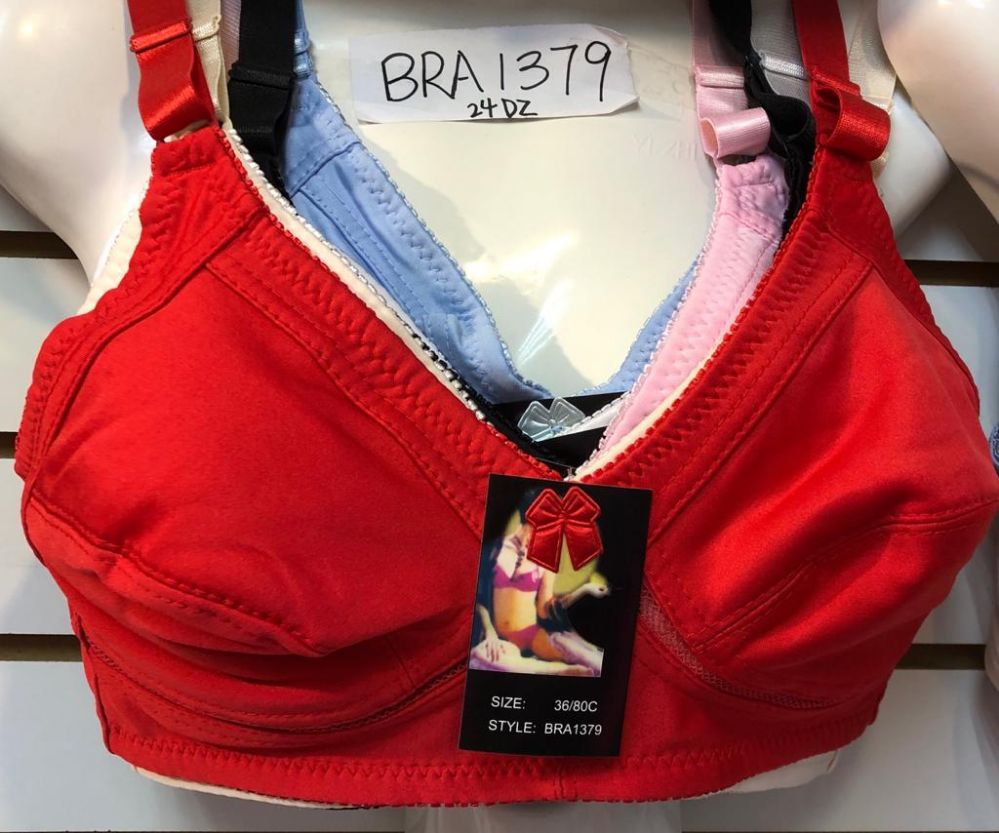 72 Wholesale Womens Full Figure Wireless Bra Assorted Colors And