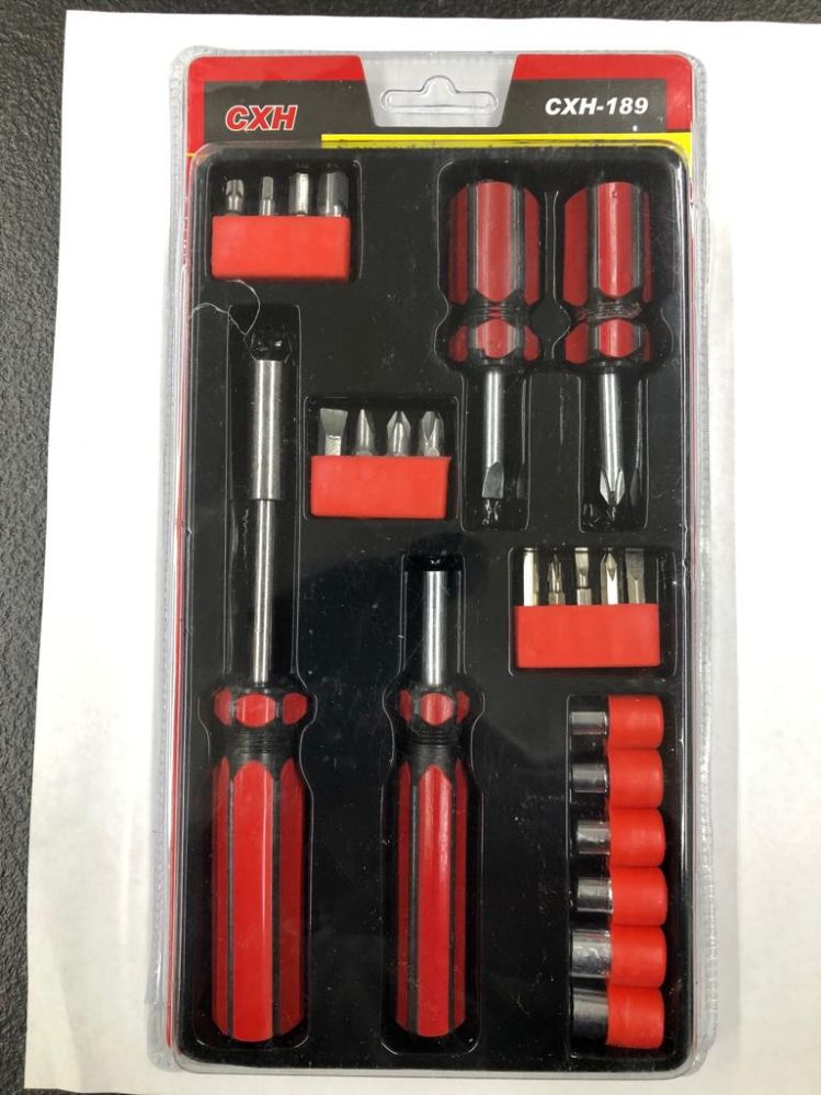 24 Pieces of 22 Piece Multi Tool Screw Driver And Ratchet Set