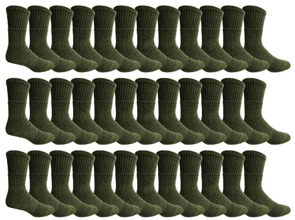36 of Yacht & Smith Men's Cotton Army Green Terry Cushioned Military Grade Socks