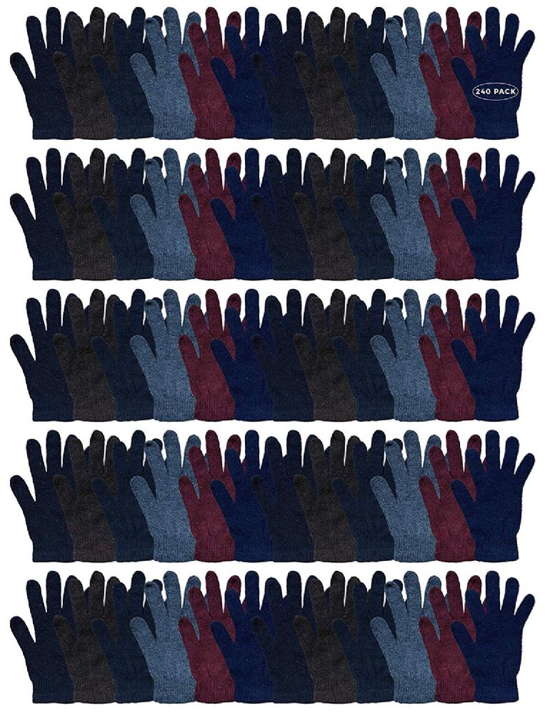 240 of Yacht & Smith Men's Winter Gloves, Magic Stretch Gloves In Assorted Solid Colors