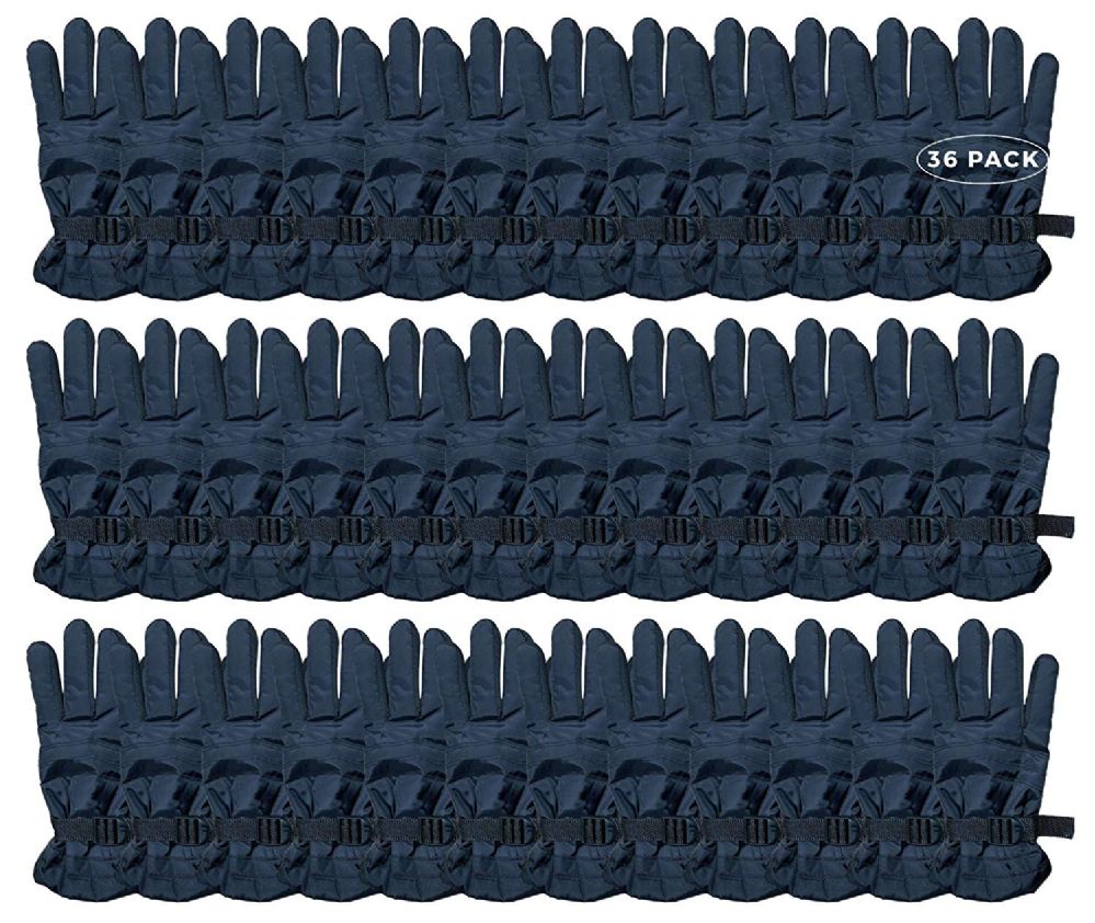36 Pairs of Yacht & Smith Men's Winter Warm Ski Gloves, Fleece Lined With Black Gripper