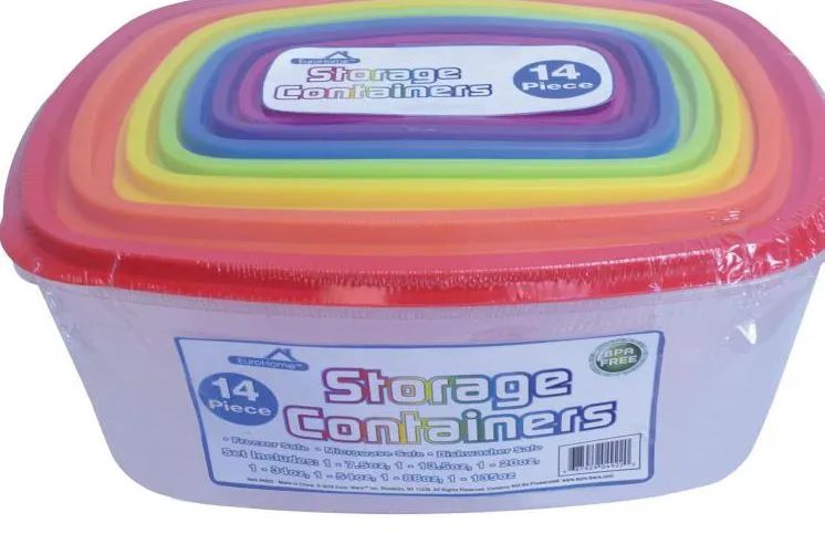 12 Sets of 14 Piece Rectangular Plastic Containers Set