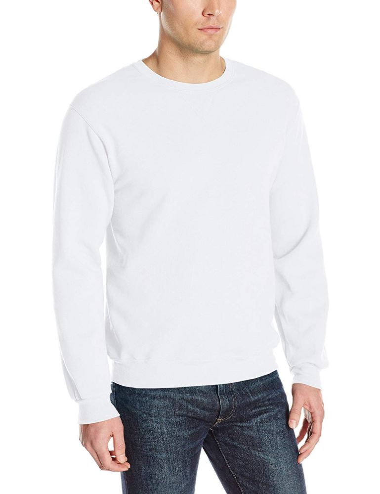 36 Pieces Mens Fruit Of The Loom Sweat Shirt Crew, White Color