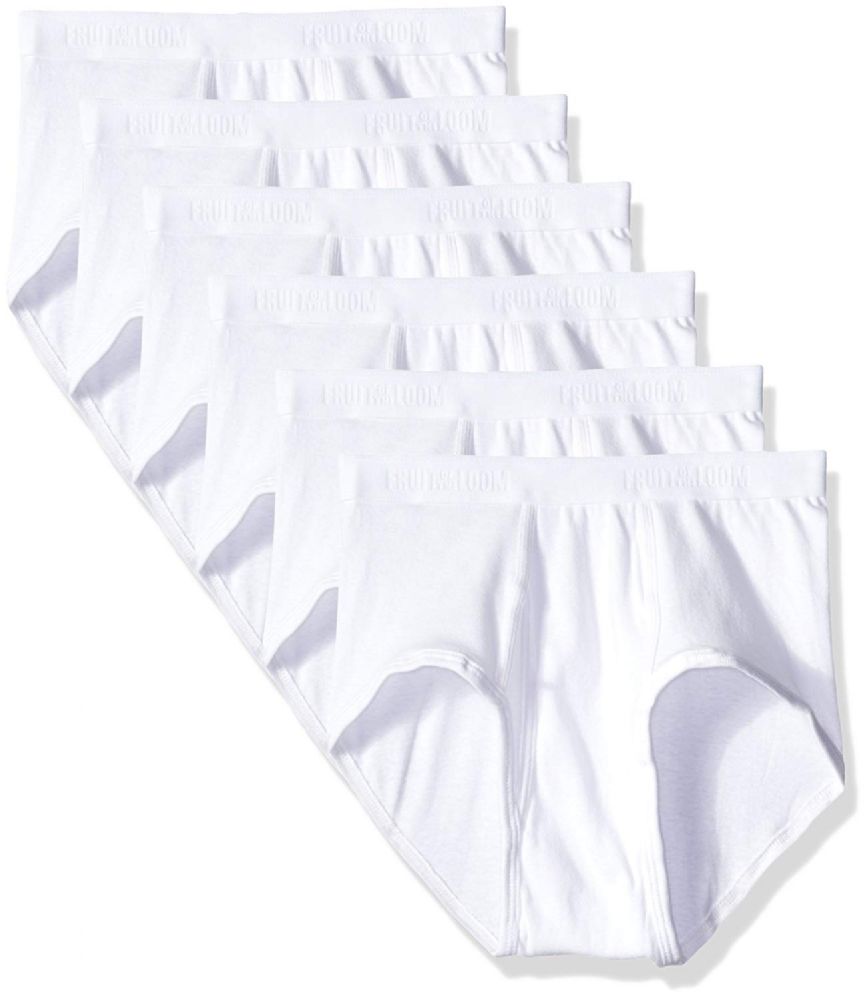 72 Pieces of Men's Fruit Of The Loom White Briefs,size M