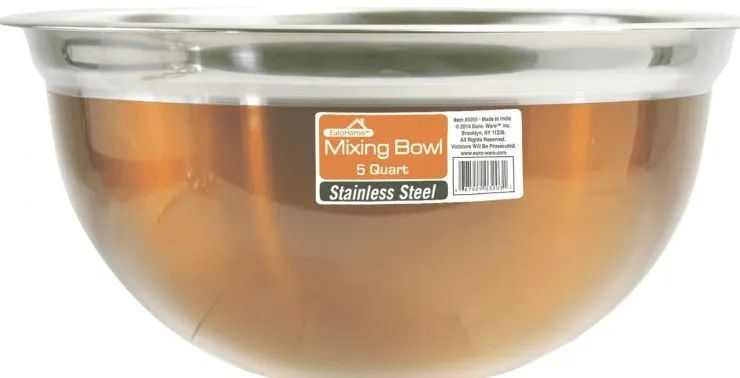 12 Wholesale 5 Quart Copper Stainless Steel Mixing Bowl