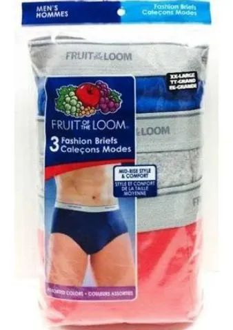24 Pieces of Men's Fruit Of The Loom 3 Pack Briefs, Size xl
