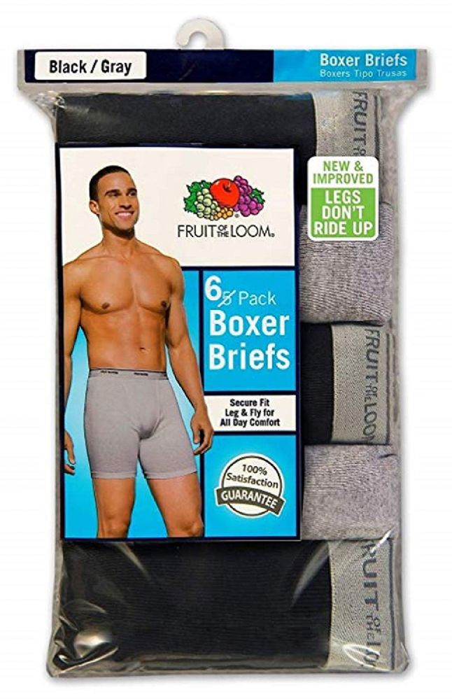 72 Pieces of Men's Fruit Of The Loom Boxer Brief Size Large