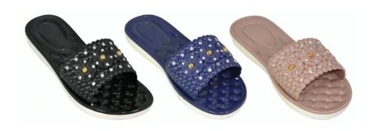 48 Wholesale Women's Studded Slide Sandals