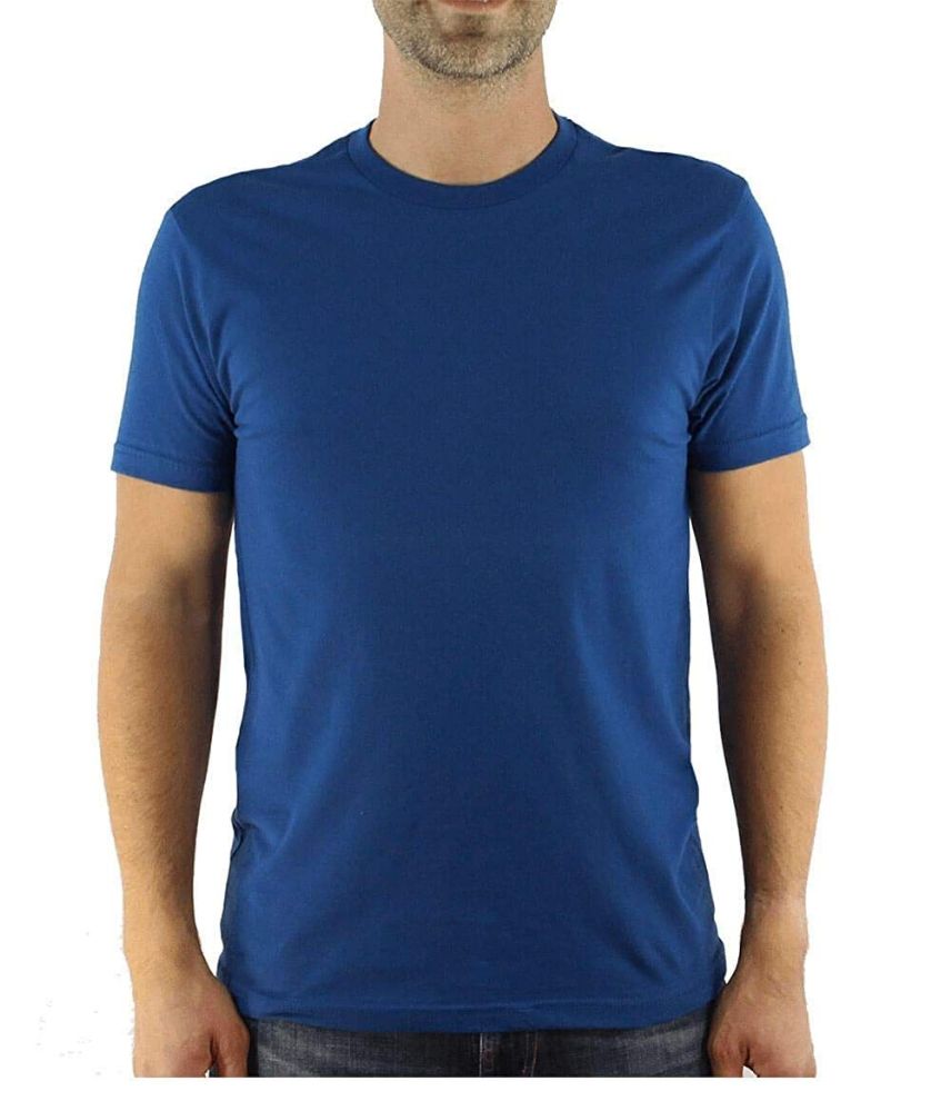 6 of Mens Cotton Crew Neck Short Sleeve T-Shirts Royal Blue, Large