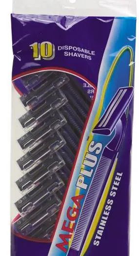 120 Pieces of 10 Pack Disposable Twin Blade Man Razors Stainless Steel