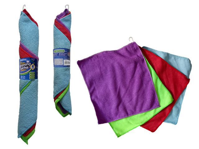 72 Pieces of 4 Piece Microfiber Cleaning Cloth