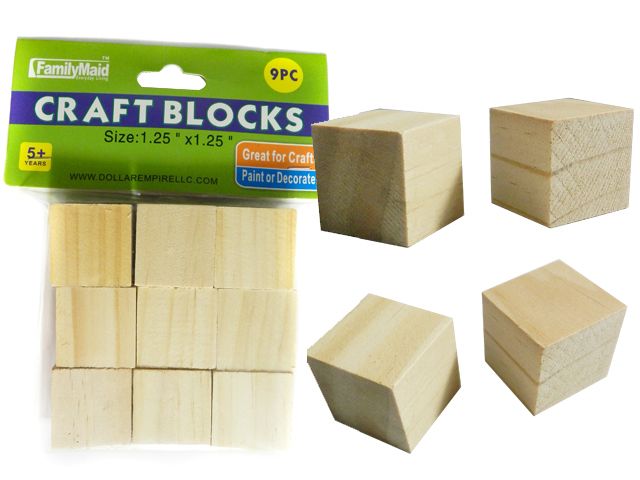 96 Pieces of 9 Piece Wood Craft Blocks