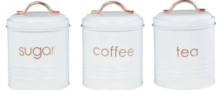 6 Pieces of Canister Set Sugar Coffee And Tea Printed Canister