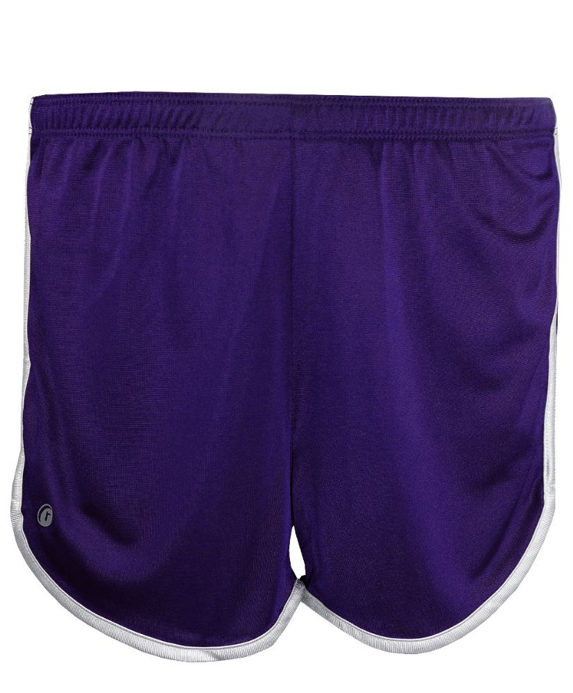 36 Wholesale Women's Russell Athletic Active Shorts In Purple And White,size Large