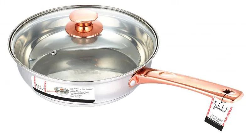 6 Pieces of Frying Pan Stainless Steel Rose Gold