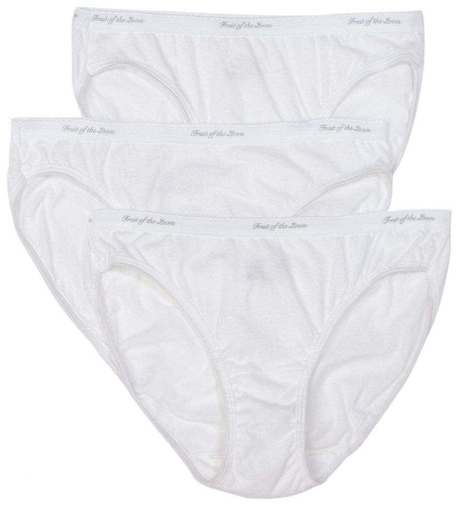 72 Pieces Women's Fruit Of Loom White Bikini Underwear, Size Small