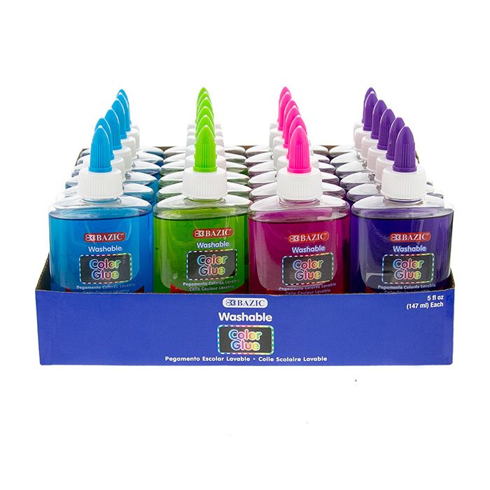 5 FL OZ (147 mL) Washable Clear Color School Glue 24 Packs