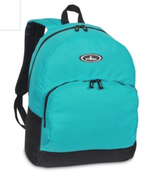 30 Wholesale Everest Classic Backpack With Front Organizer In Turquoise