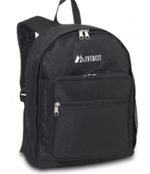 30 Wholesale Everest Standard Backpack With Front Organizer In Black