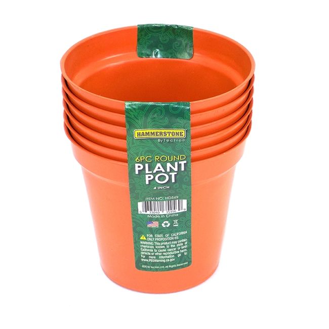 48 Wholesale 4 Inches Plastic Plant Pot 6 Pcs.