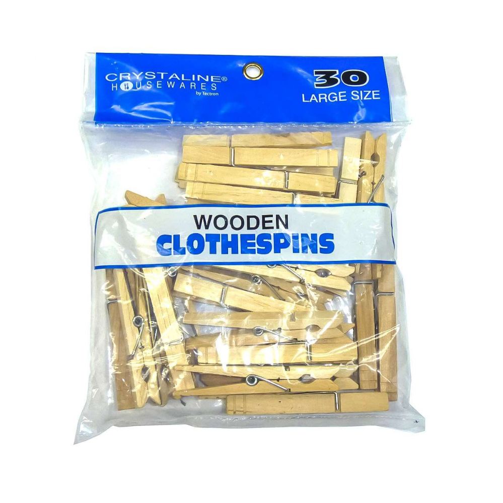Wood Clothespins Wooden Laundry Clothes Pins Large Springs Regular 72 Pieces NEW 