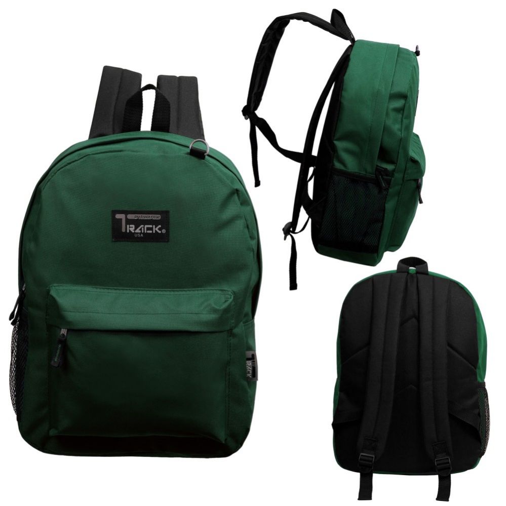 24 Wholesale 17 Inch Classic Bulk Green Backpacks