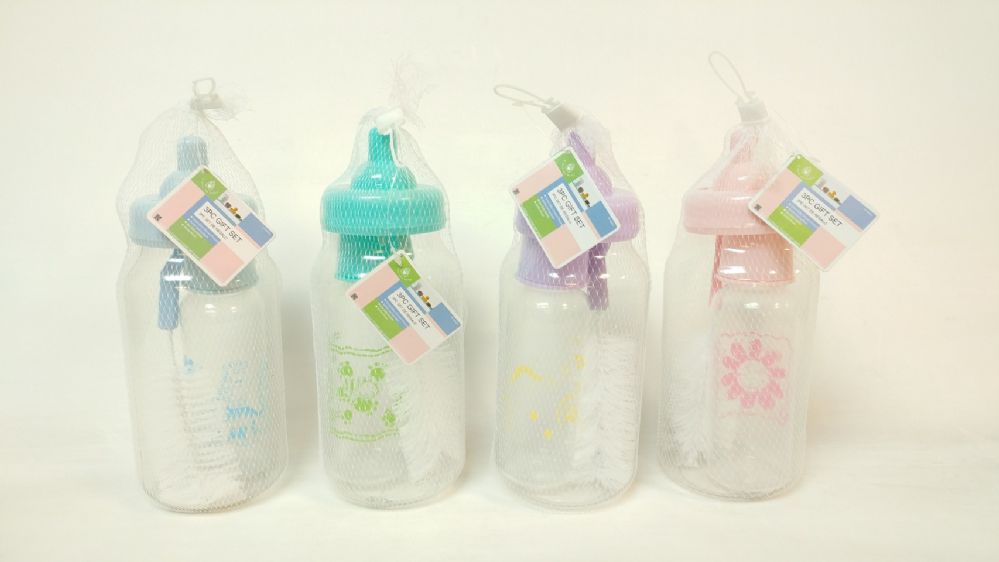 24 Pieces of 3 Piece Baby Bottle Gift Set