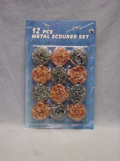 72 Wholesale 12 Piece Metal Scourer Set