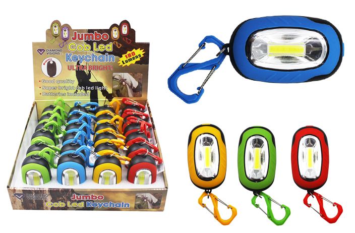 24 Pieces of Cob Led Jumbo Keychain Ultra Bright