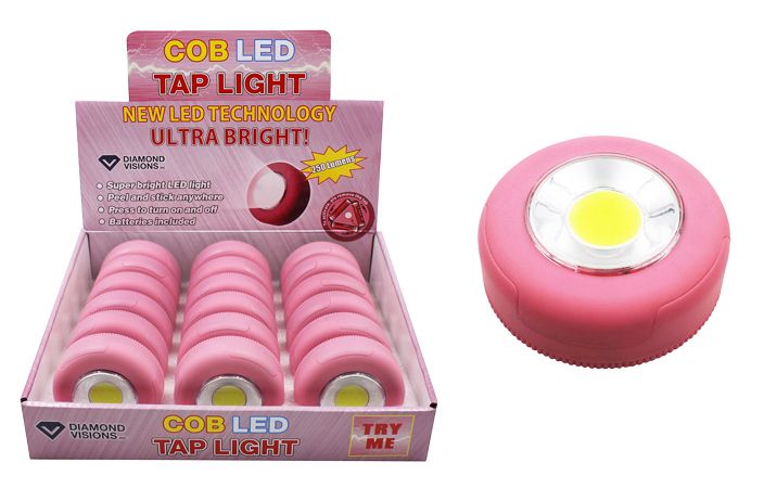 18 Pieces of Cob Led Pink Tap Light Ultra Bright