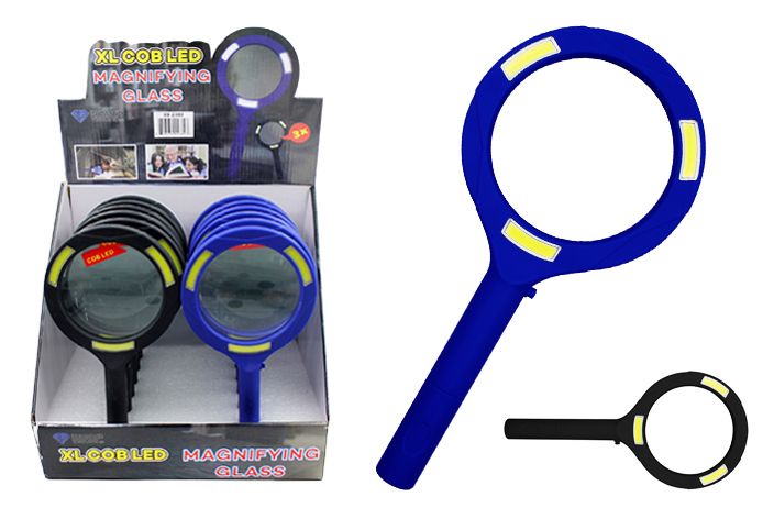12 Pieces of Xlarge Cob Led Magnifying Glass