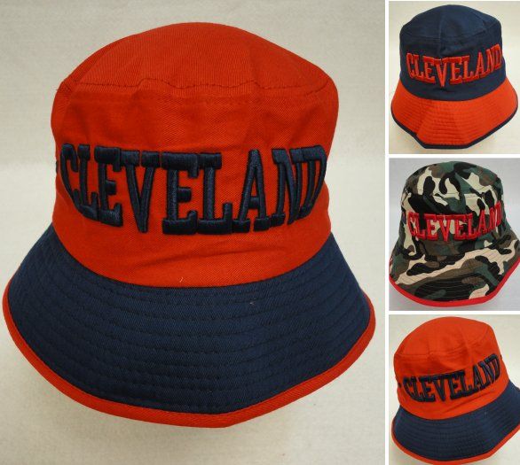 24 Pieces Bucket Hat Cleveland C Red And Navy - Bucket Hats - at
